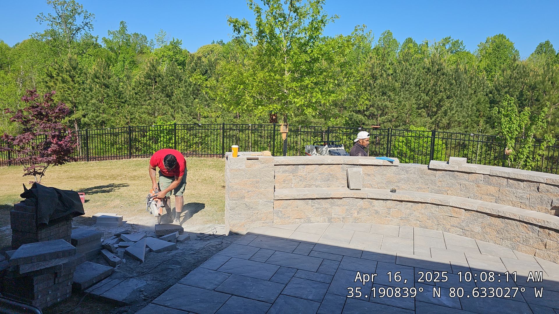 Patio Installation using Stone Pavers by Carolina-Metro Landscape, Inc
