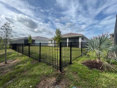 Aluminum Fence Installation using Black 3 Rail Aluminum Fence