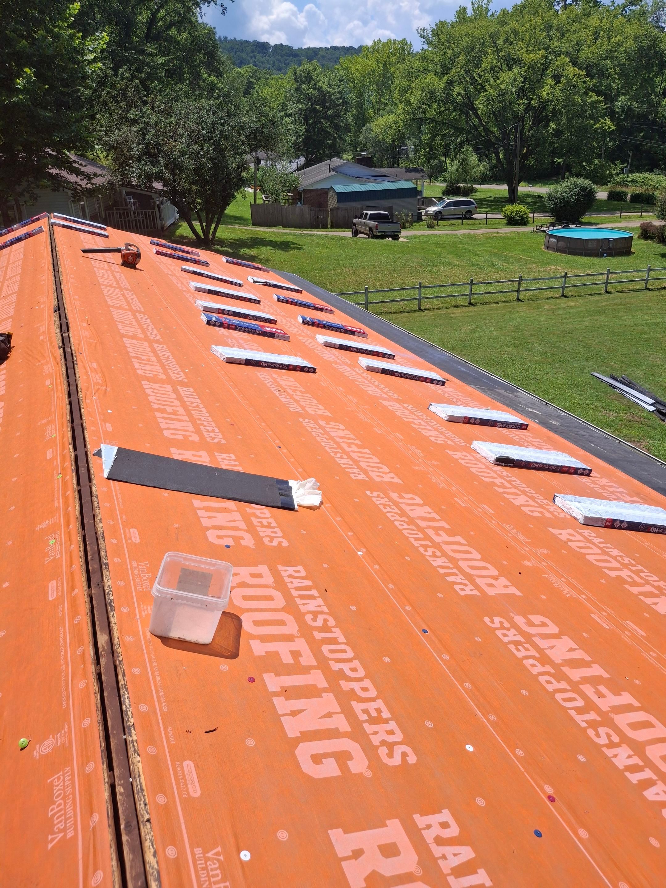 Residential Roofing Installation using GAF Timberline HDZ Charcoal by Rainstoppers Roofing