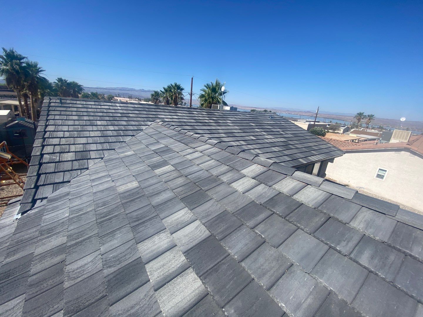 Charcoal Blend Concrete Tile by Reimagine Roofing