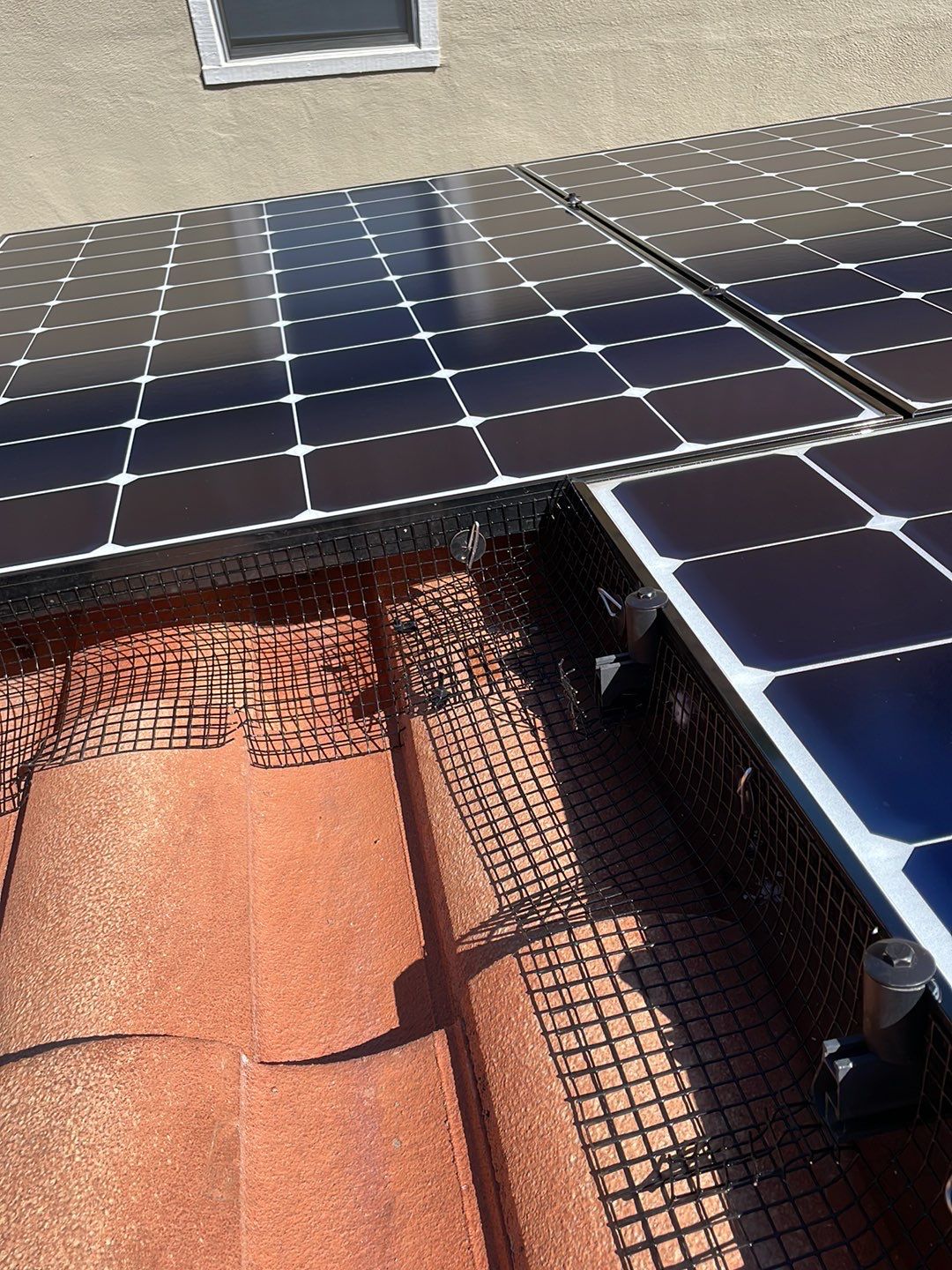 Solar Panel Bird Proofing using Critter Guard Mesh by All One Solar Shine