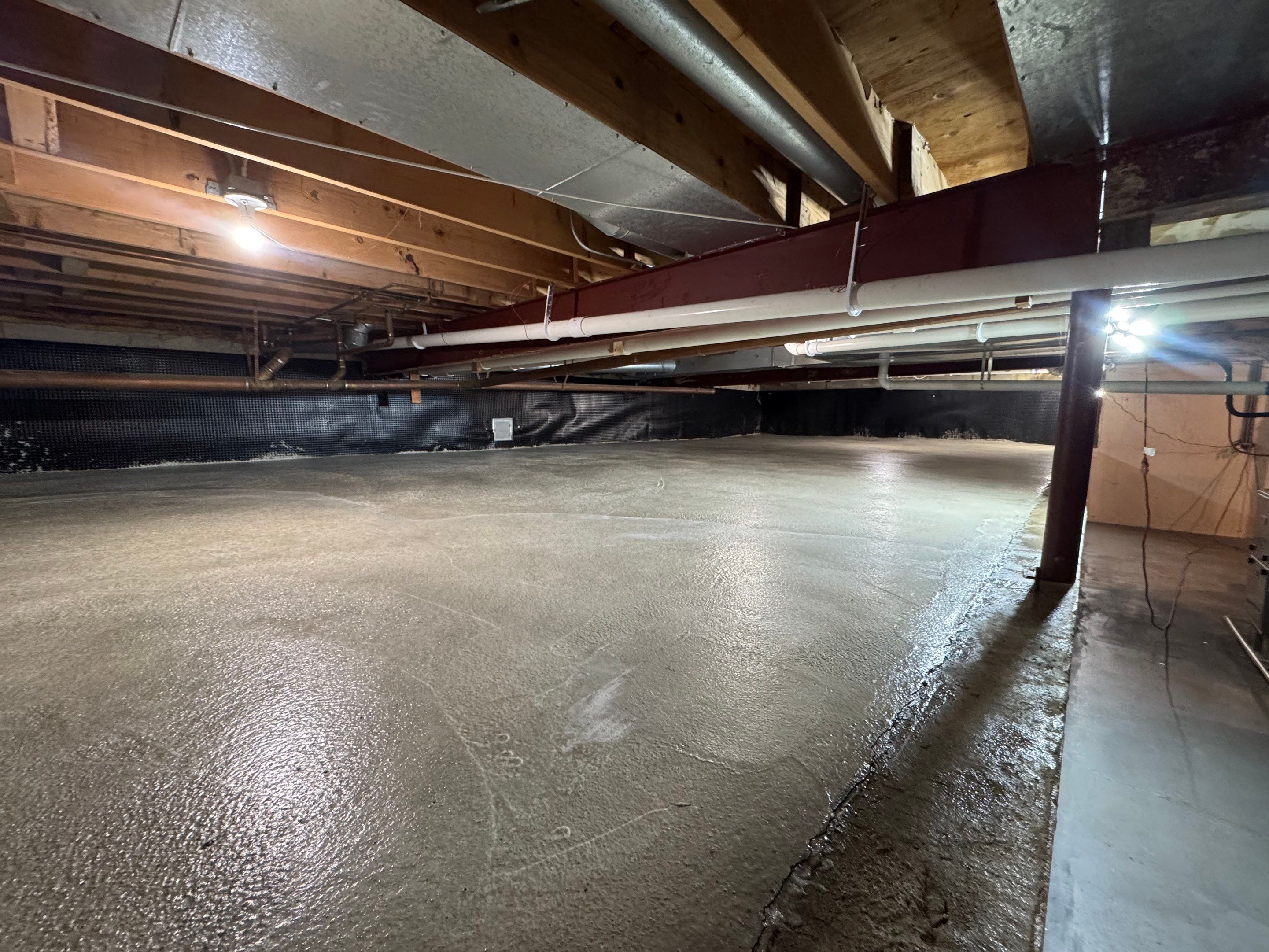Concrete in Crawlspace by Area Wide Waterproofing