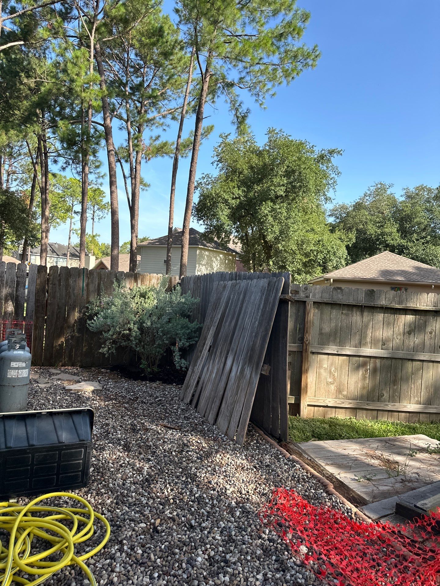 Wood fence project in Cypress by Tim's Fences