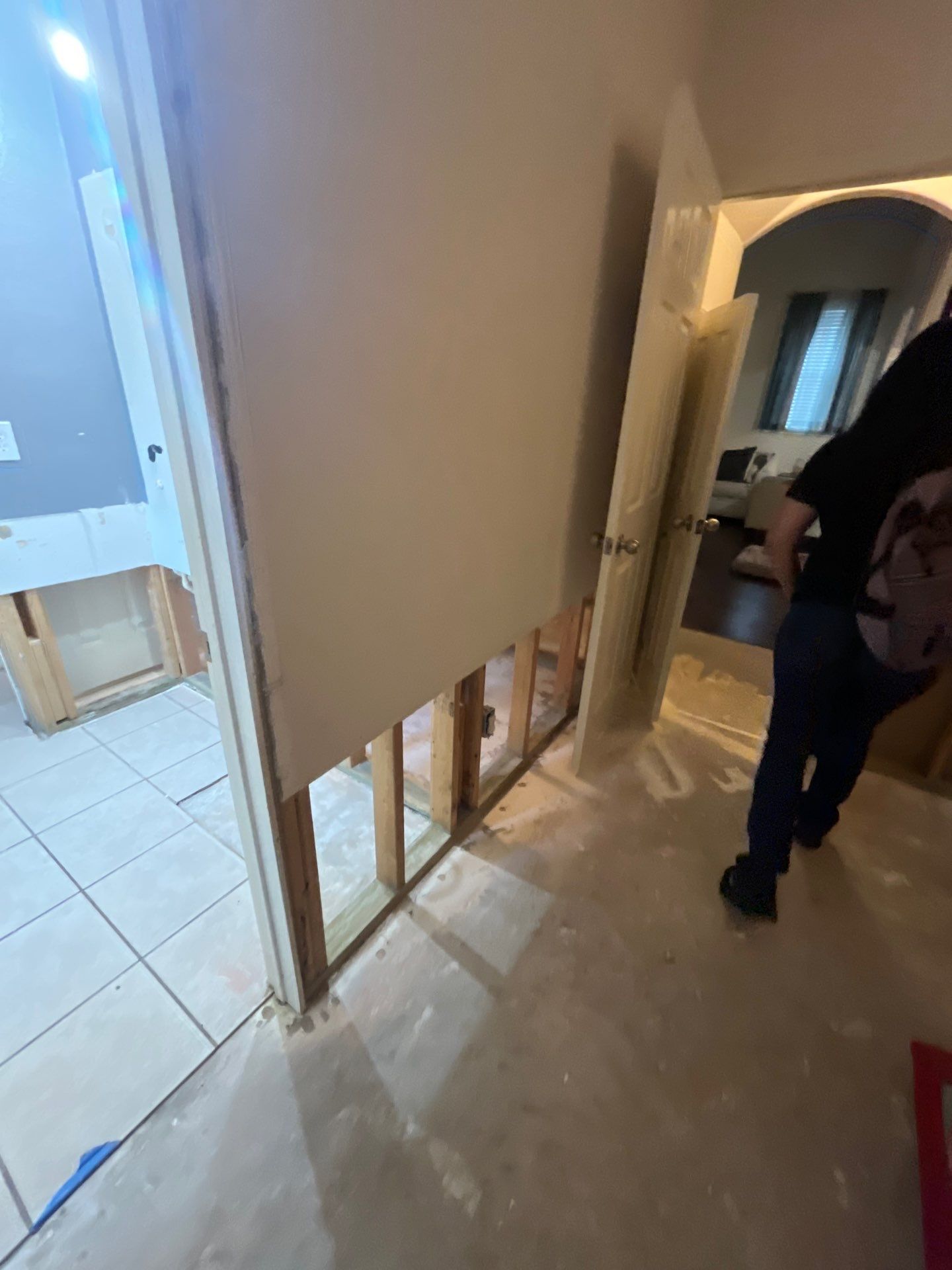 Bathroom Remodel using Water mitigation equipment by L&T General Contractors and Restoration INC