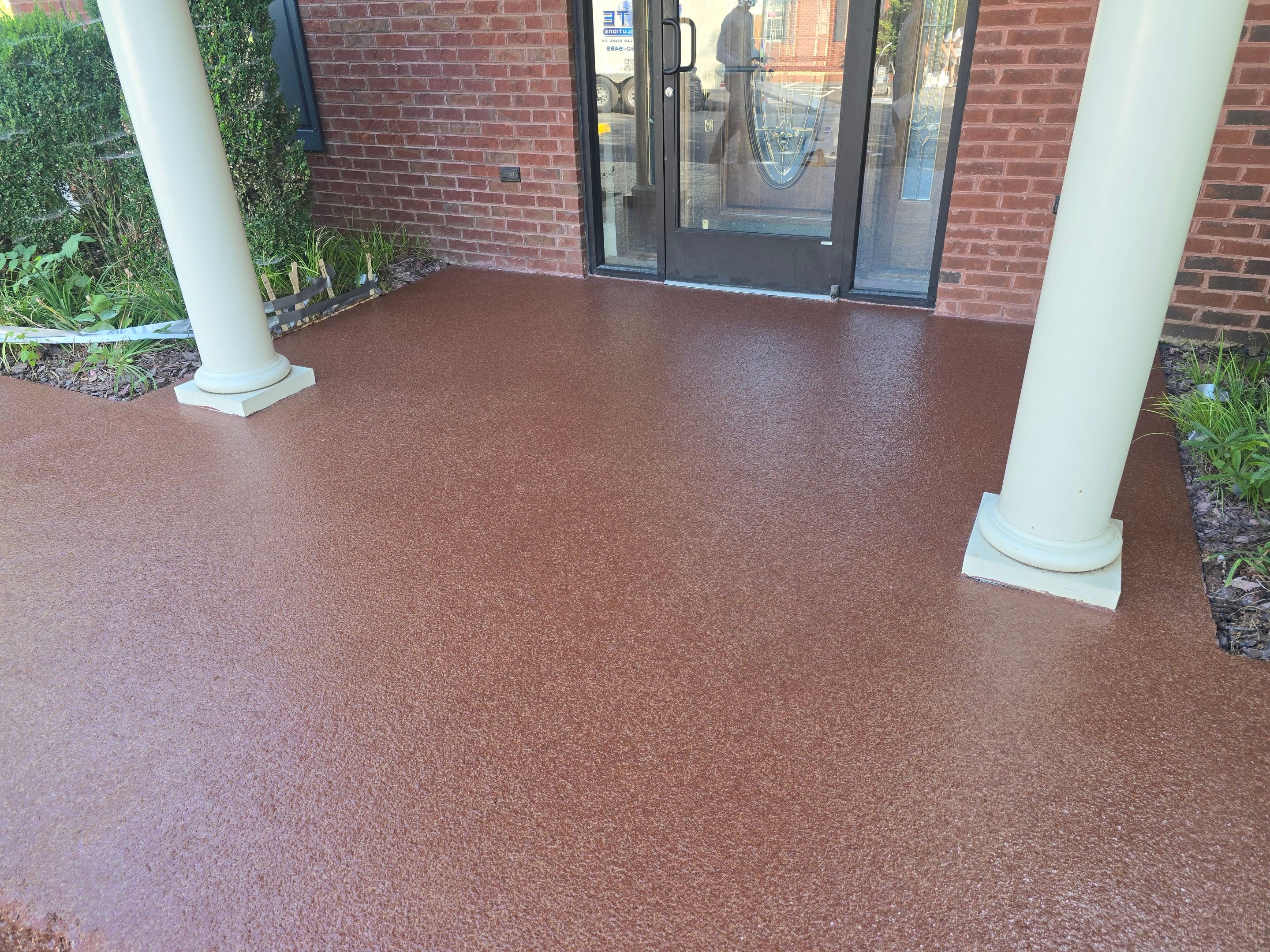 Front Porch and Sidewalk Using Redwood  by Elite Floor Solutions