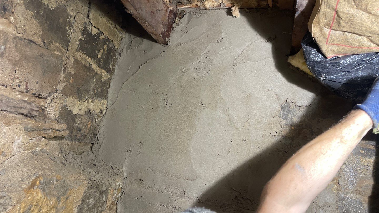 Parge Coating Drew's Stone Foundation by Waterproofing Northeast