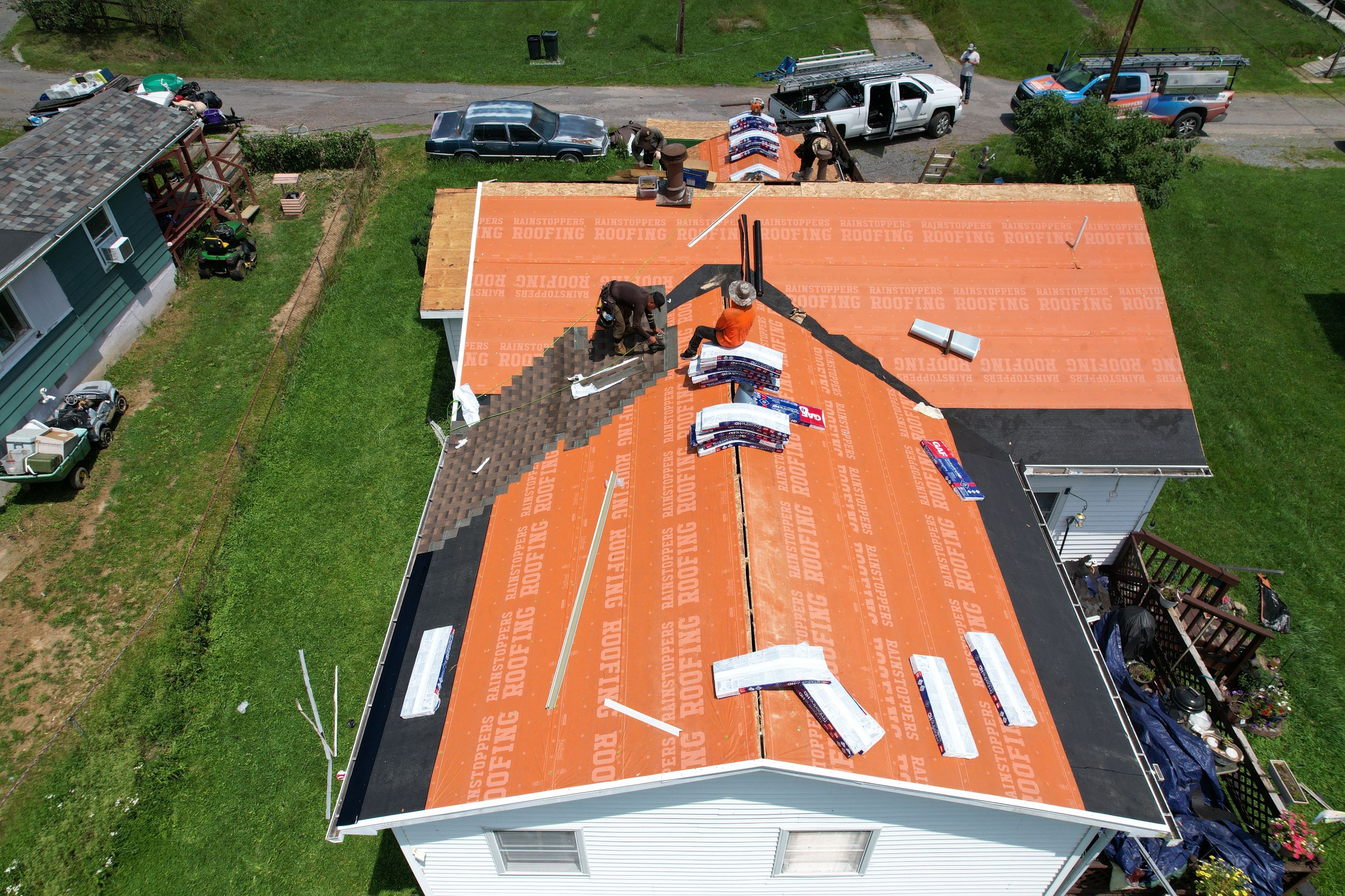 Residential Roofing Installation using GAF Timberline HDZ Barkwood by Rainstoppers Roofing