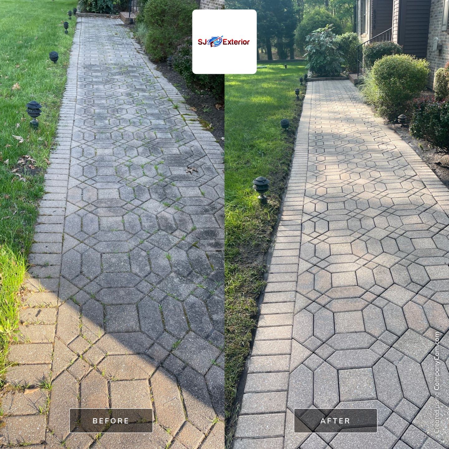 Pavers Cleaned, Garage and Concrete walls by SJ Exterior