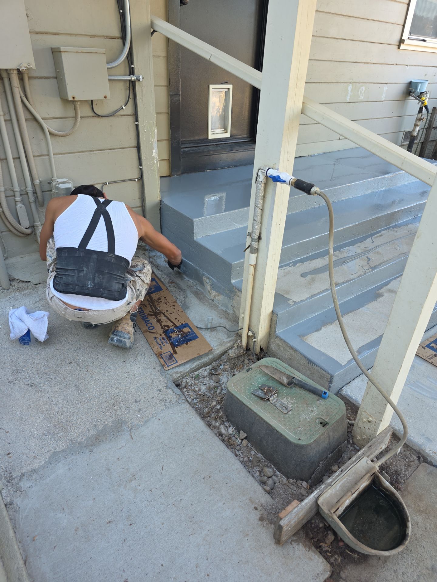 Obsidian Polyurea Coating for Atascadero Porch and Steps by MGP Coatings
