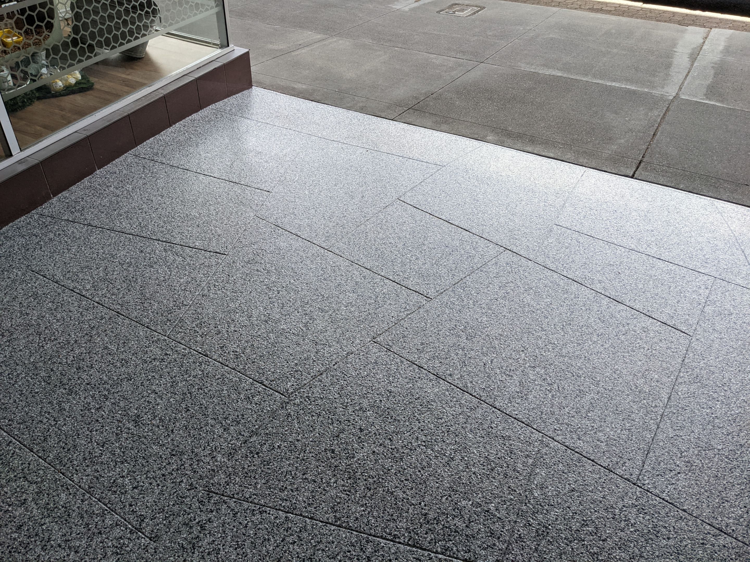 Commercial Floor Transformation using Slate Stone by Croc Coatings, LLC