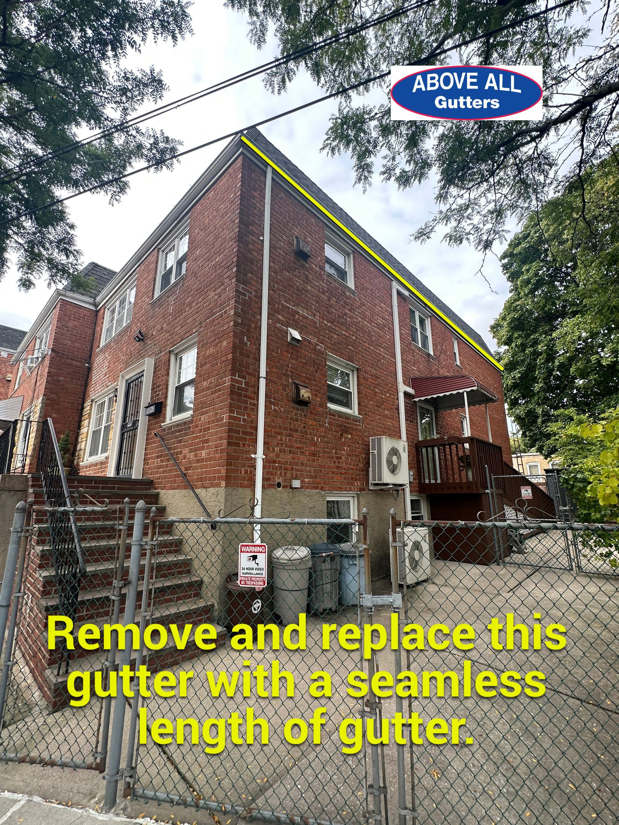Long Gutter Replacement, Queens NYC by Above All Gutters 