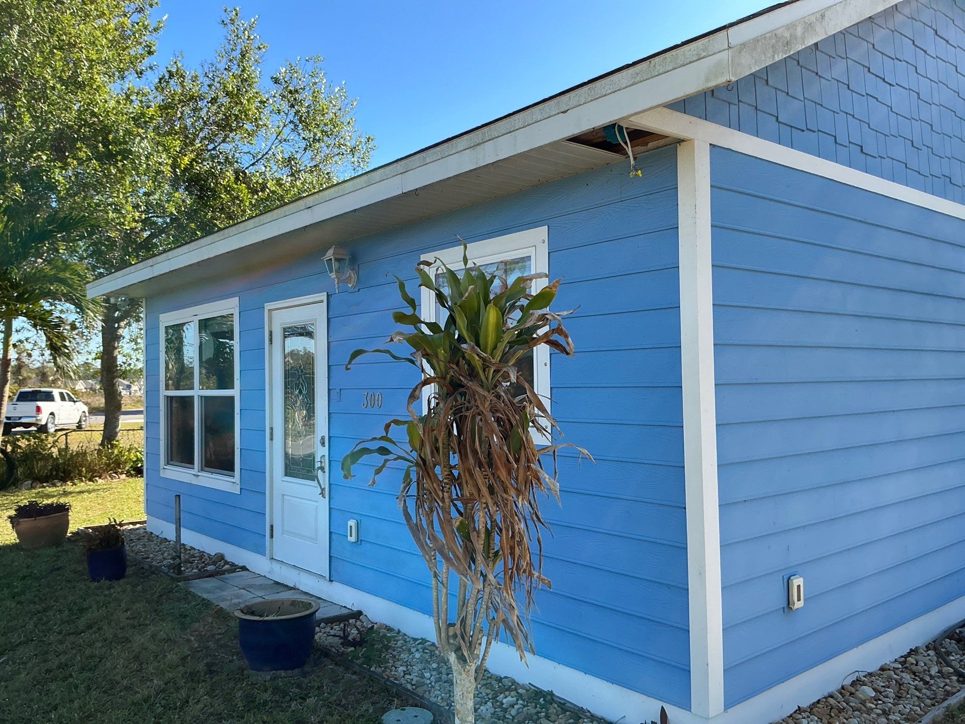 White Vinyl Soffit Installation in Venice FL by Gutter Professors