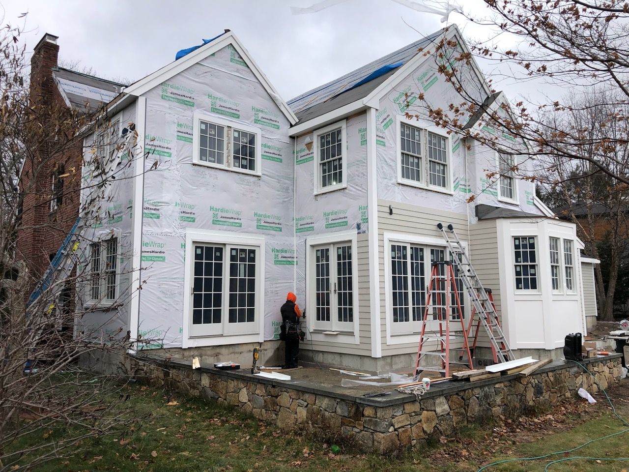 Siding on new construction in Brookline, MA by UBrothers Construction
