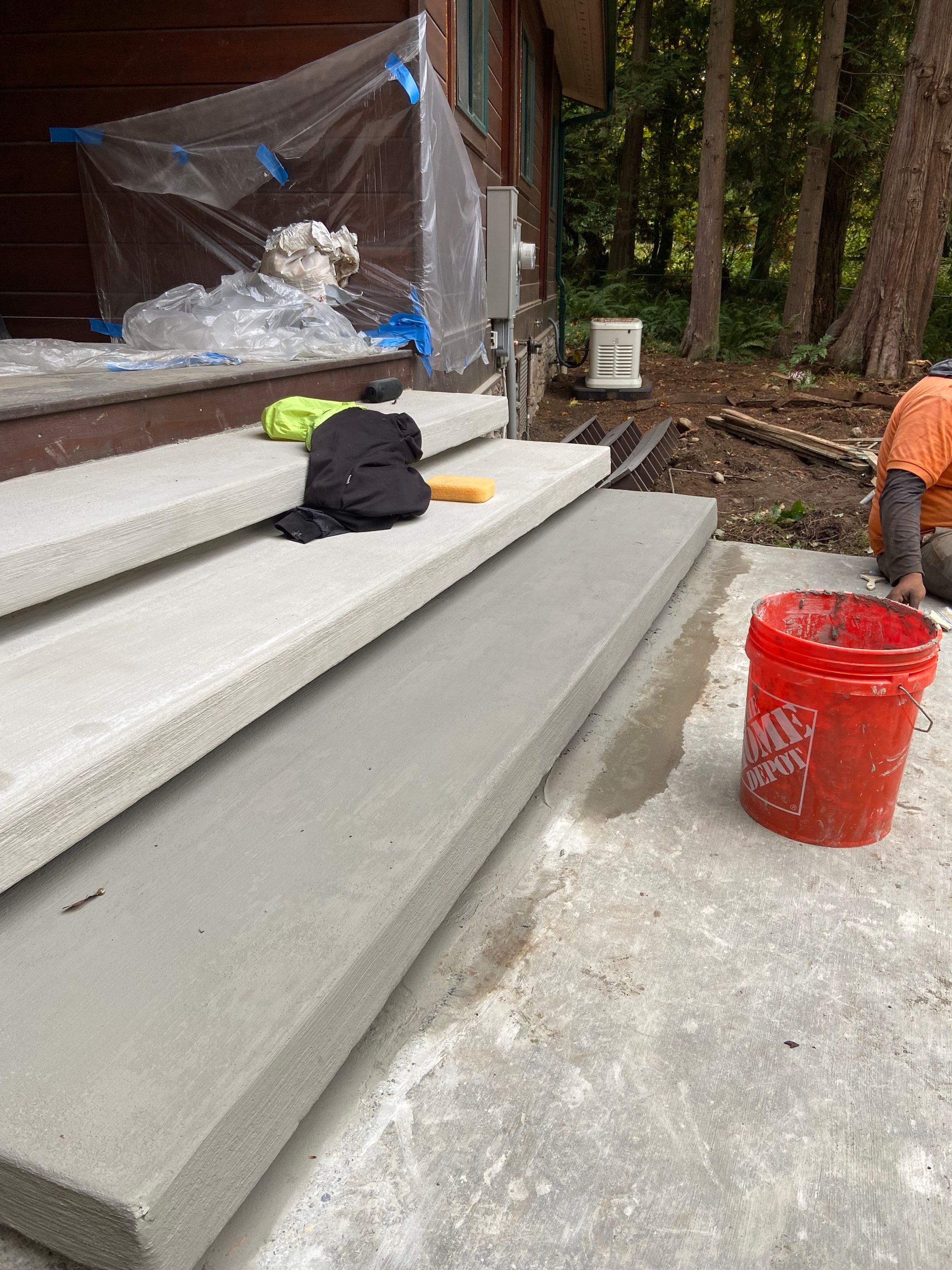 Pia | Custom Concrete Driveway, Walkway & Floating Steps by Jireh Asphalt & Concrete Inc 