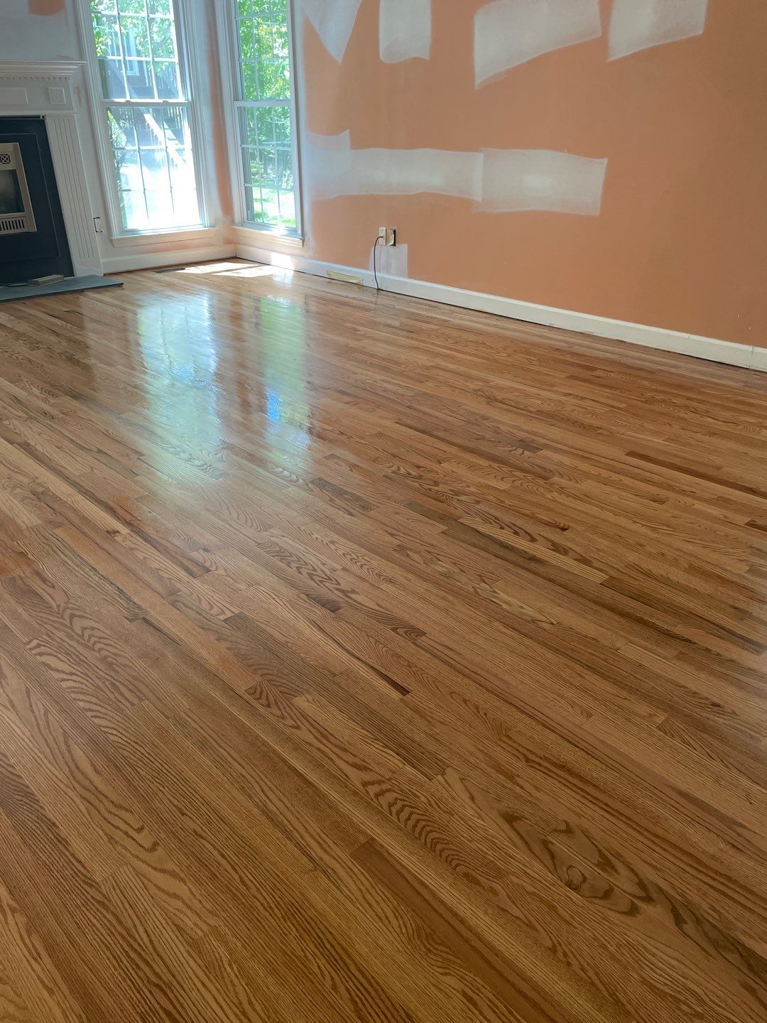 Red oak floor refinishing by Accent Custom Floors