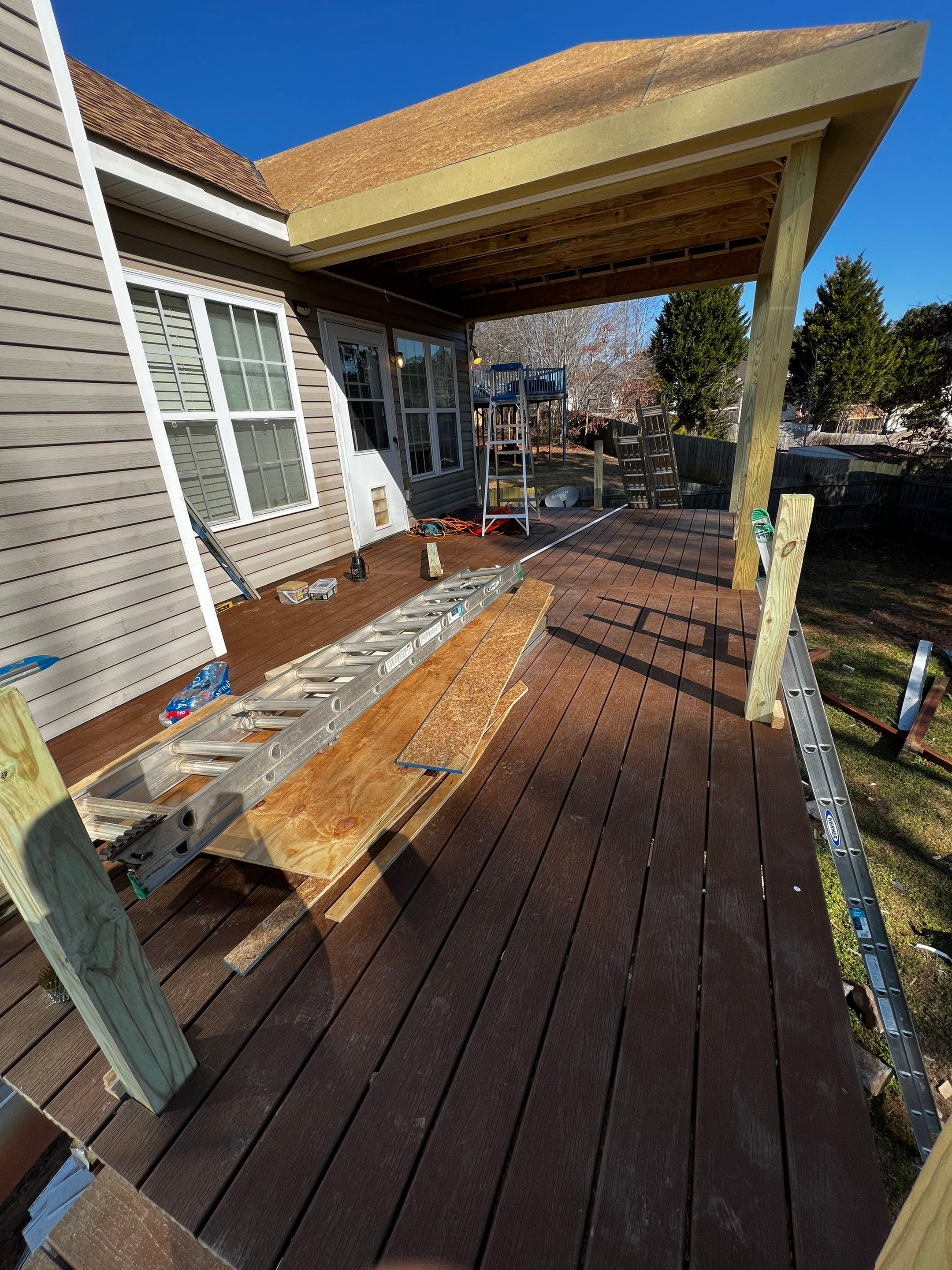 Custom Elevated Deck and Covered Porch Addition in Douglasville by Swift Home Renovations