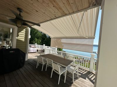 Sunesta Retractable Awning Installation for Lakeside Deck in Kewadin