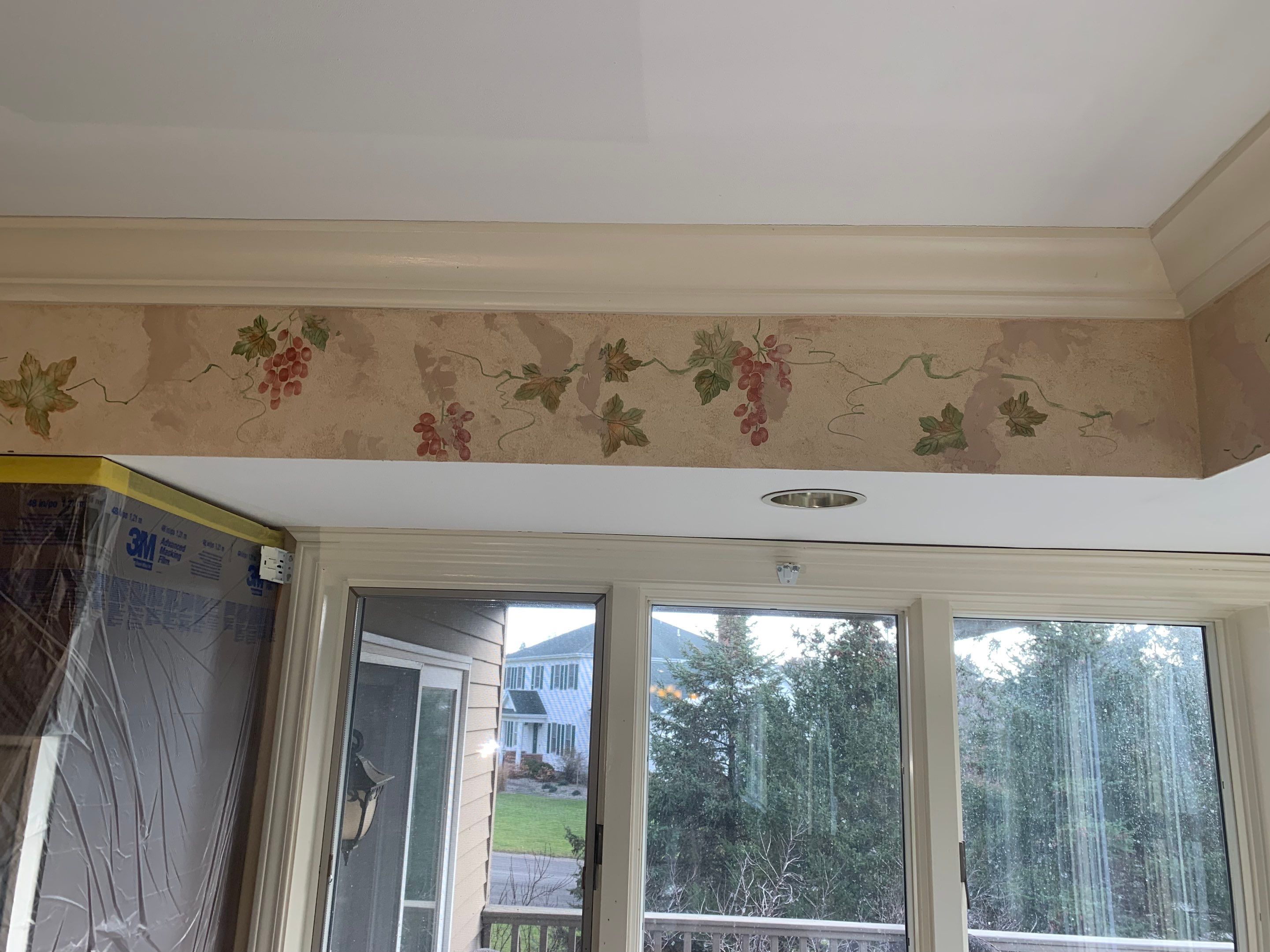 Fireplace/Mantle and Painting Stenciled Walls by Empire Painting Services, LLC