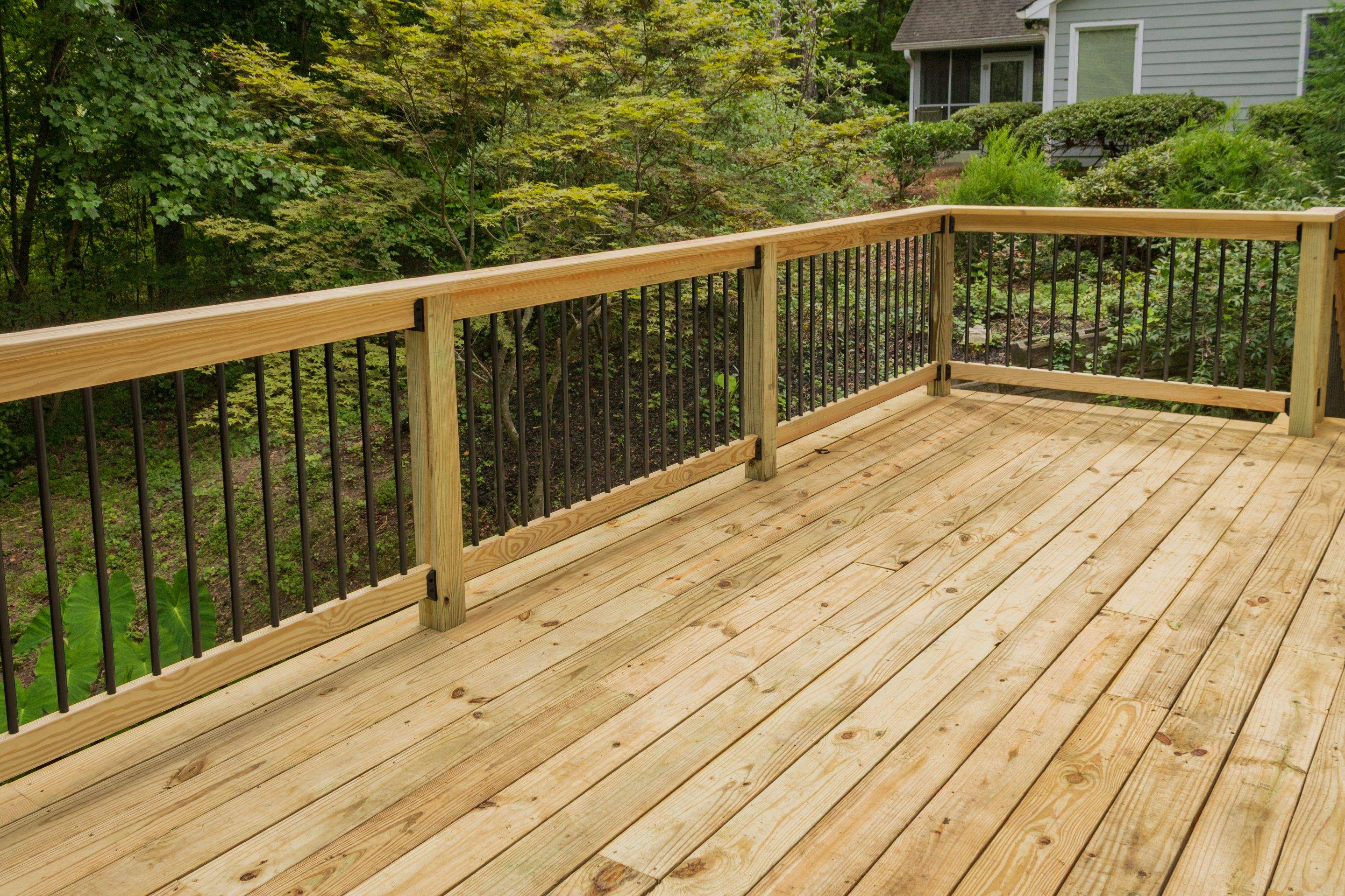 Gwinett County Wood Deck Resurface with Graspable Handrail by Nelson Exteriors 