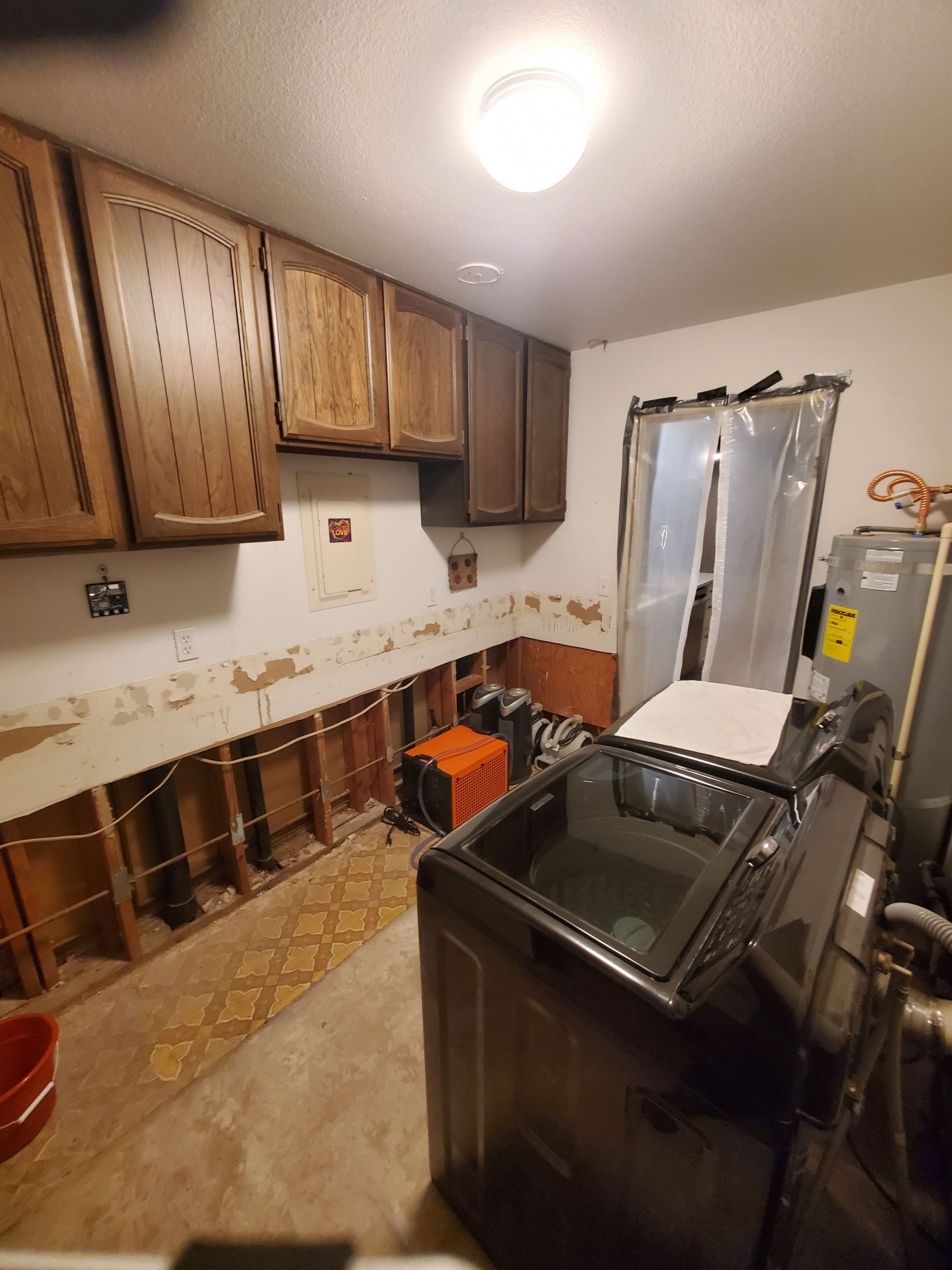 Water Damage using Air Movers by Construction Now LLC