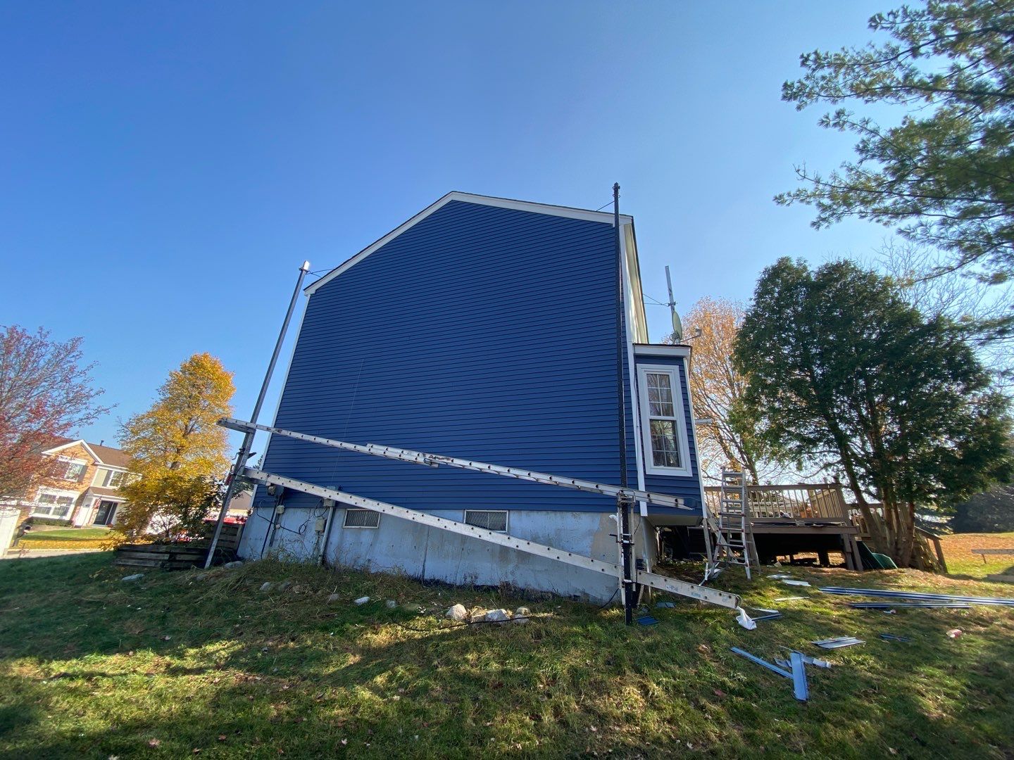 Siding Replacement using Certainteed Restoration Classic D4 Midnight Blue by 180 Contractors