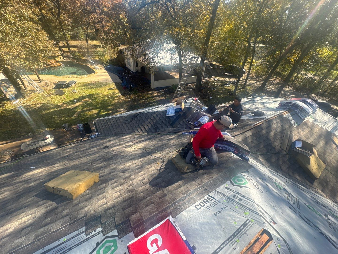 Residential Roofing Installation using GAF Timberline HDZ in Montgomery by Core Four Roofing