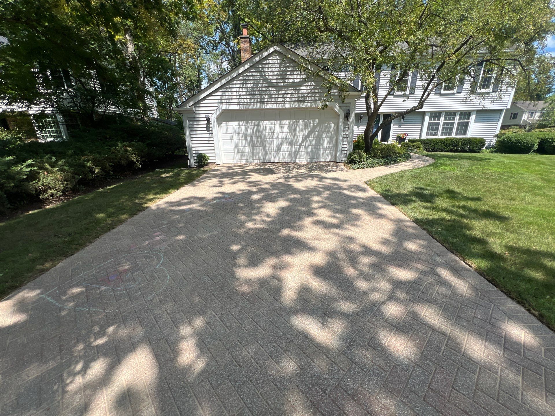 Brick paver clean, sand and seal.  using Polysweep polymeric sand by Northern Power Washing LLC.