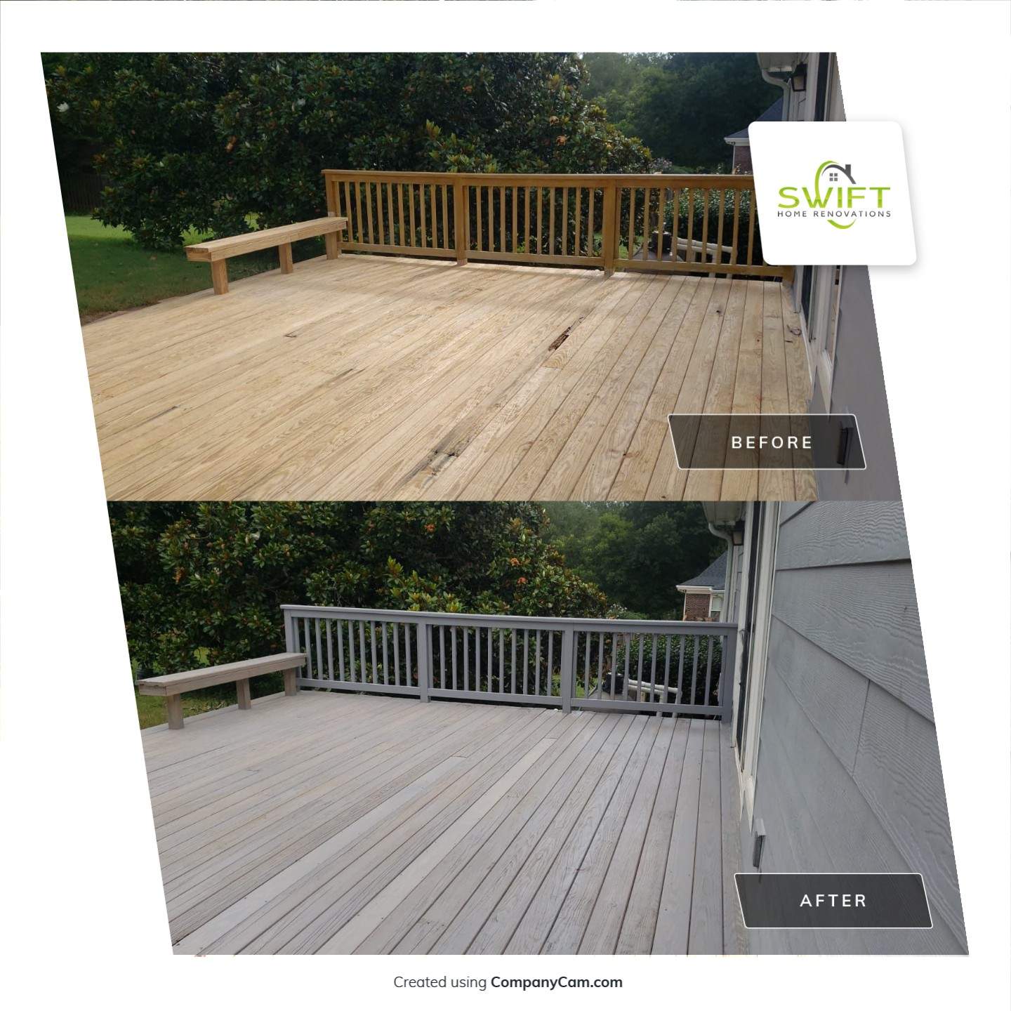 Multi-Level Deck Staining and Refinishing in Roswell Georgia by Swift Home Renovations