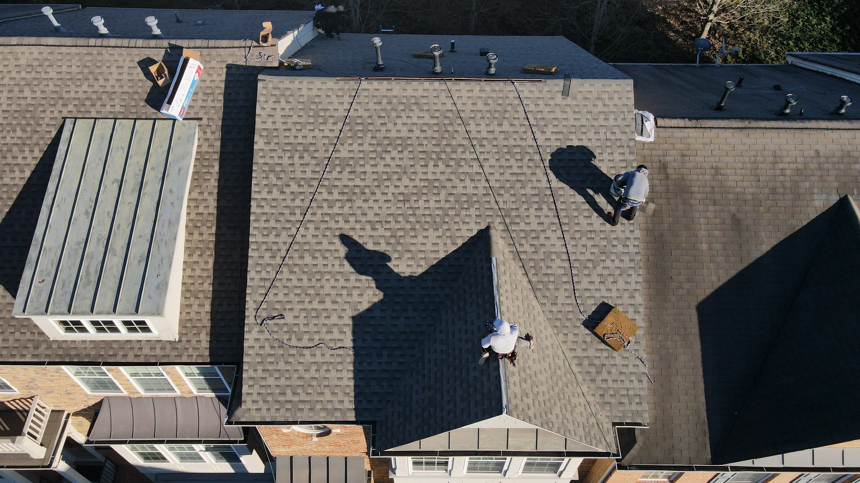 3 Story townhome roof replacement by Georgia Roof Advisors