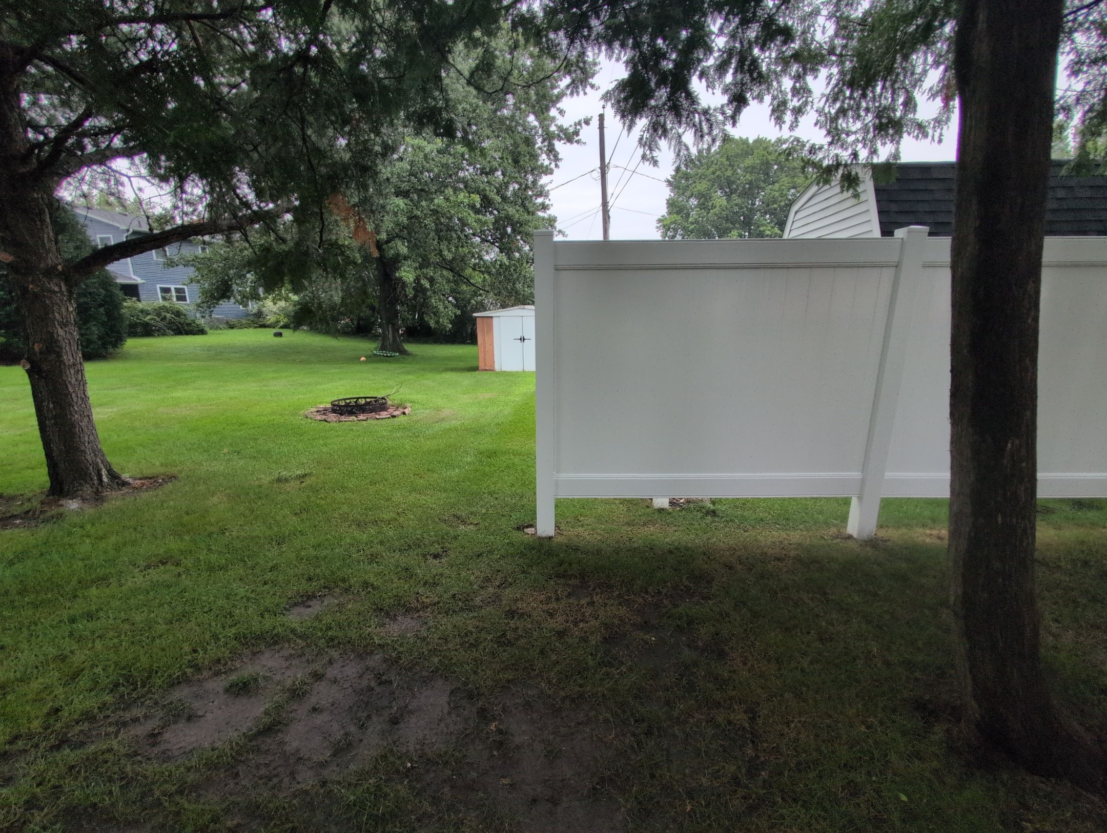 Residential White Vinyl Privacy Fence Enclosure in Waterloo by Perfect Picket Fence and Stain