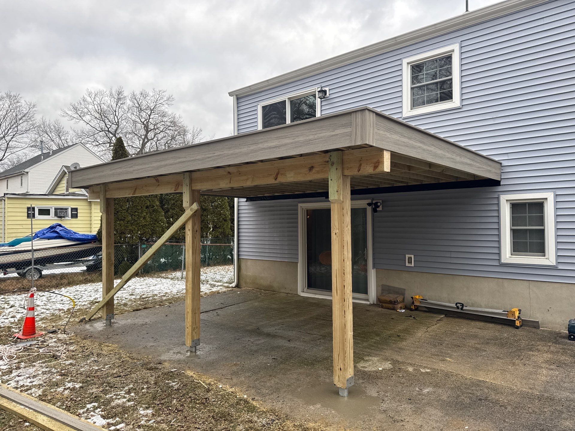 New Deck using Deckorators  decking and vinyl railings by deck guardian