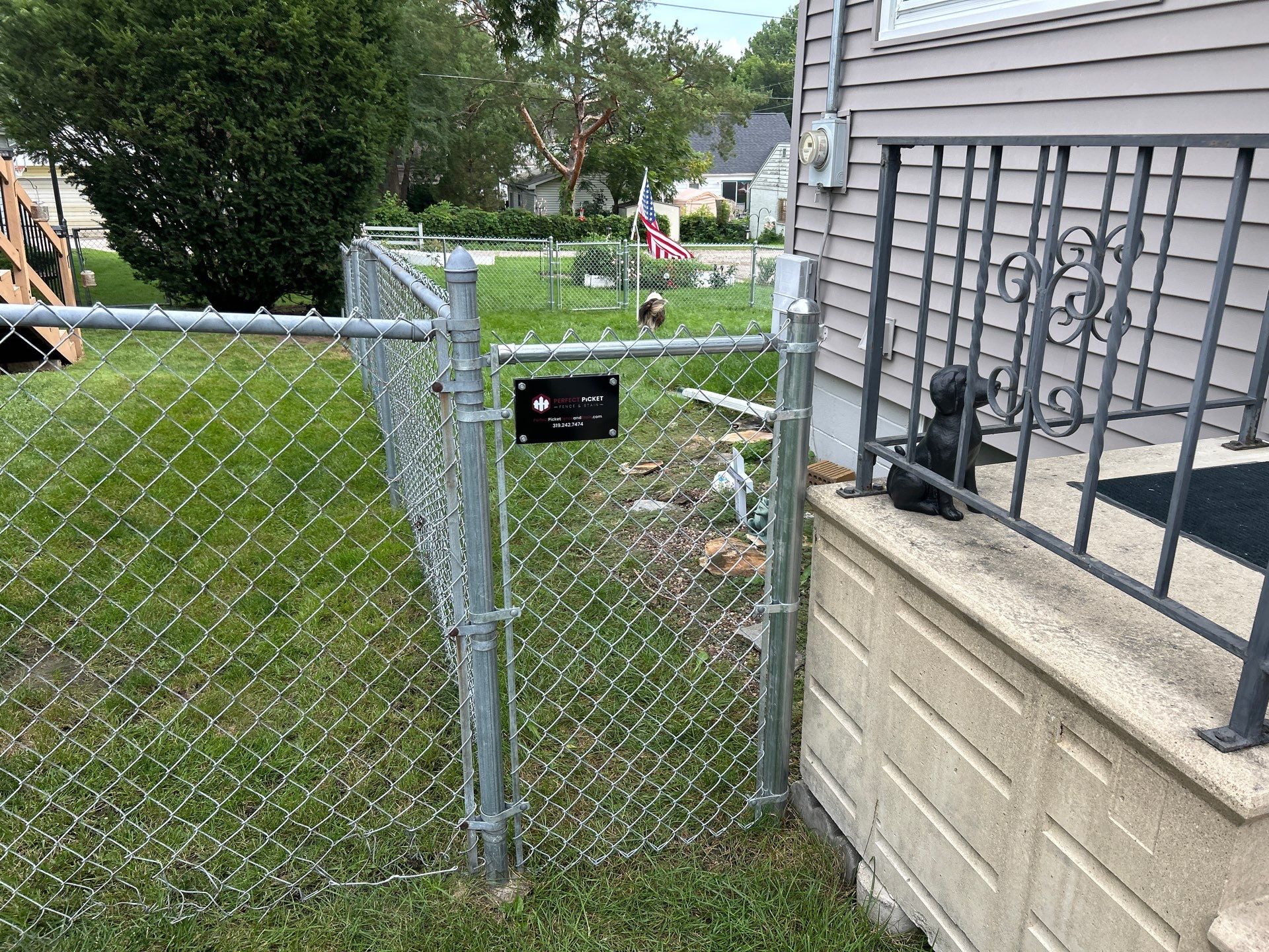 Galvanized Chain Link Fence Installation for Waterloo Residence by Perfect Picket Fence and Stain