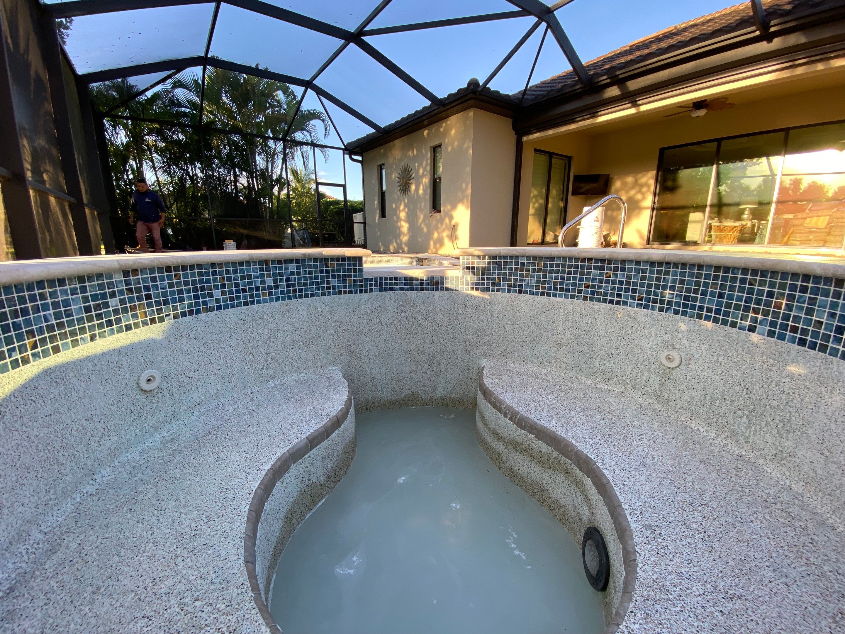 Textured Marble Pool Deck - Bonita National Golf & Country Club by Old Town Pavers Llc