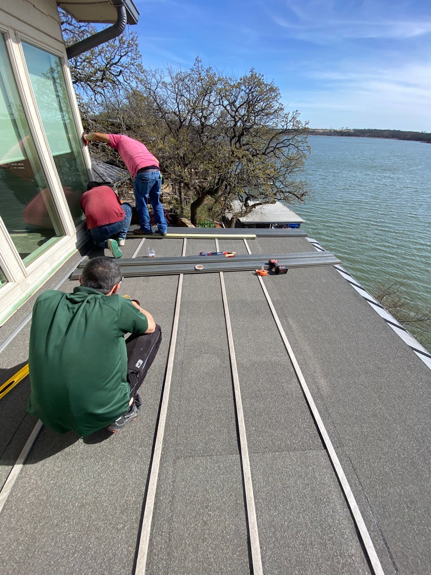 Duxxbak Deck on a Beautiful Private Lake  by BANA Roofing and Solar Supply