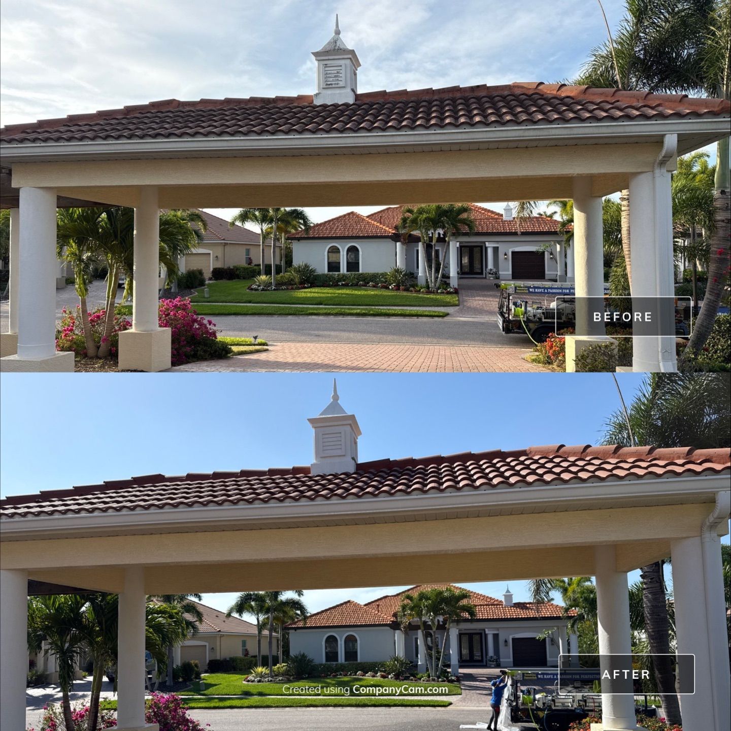 Roof Cleaning & Gutter Brightening | The Inlets Community | Manatee River | Bradenton, FL by Sunshine AquaWash