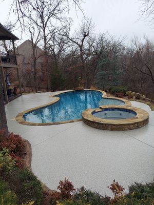 Pool Deck Install with Pebble Beach