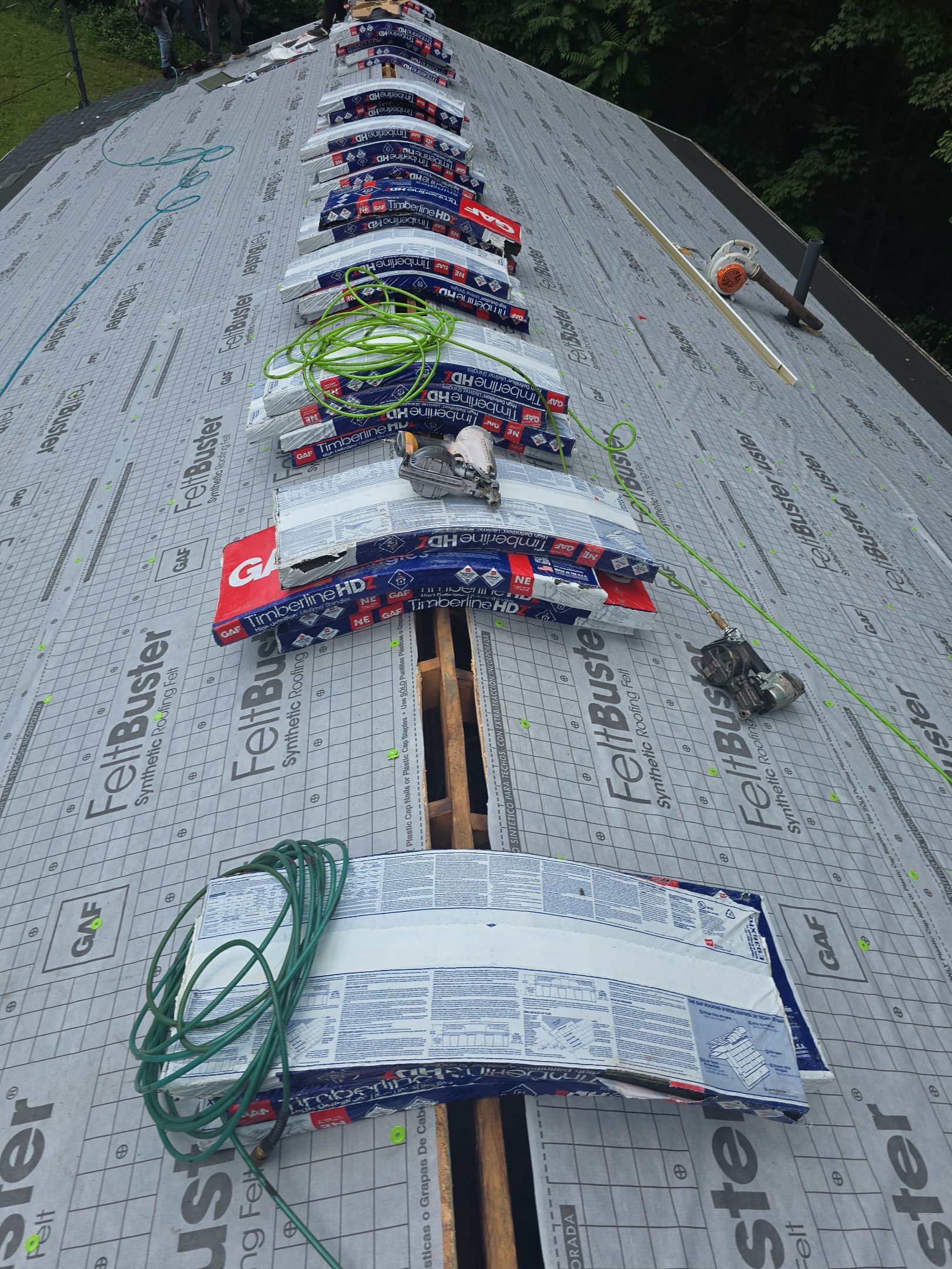 Residential Roofing Installation using GAF Timberline HDZ Charcoal by Rainstoppers Roofing