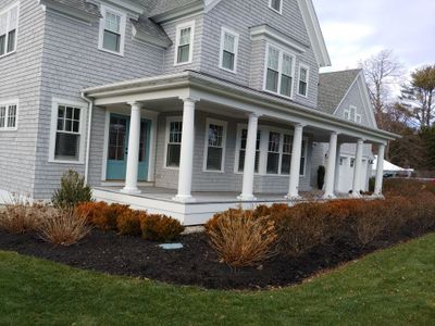 Duxbury, MA Gutter Installation using 6" Half Round Aluminum Gutter on Crown Moulding Wedges