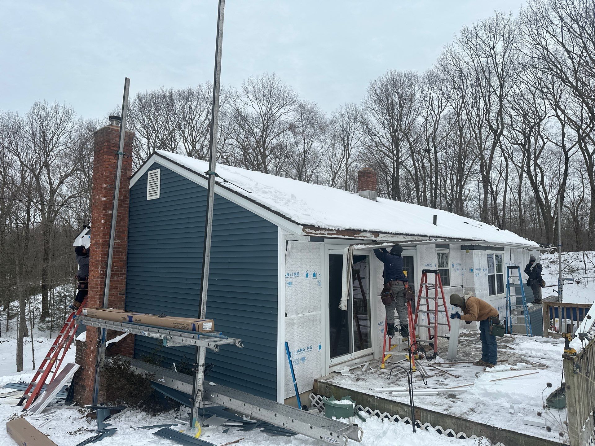 Siding Installation using CertainTeed Mainstreet Vinyl Siding - Pacific Blue by A Plus Exterior