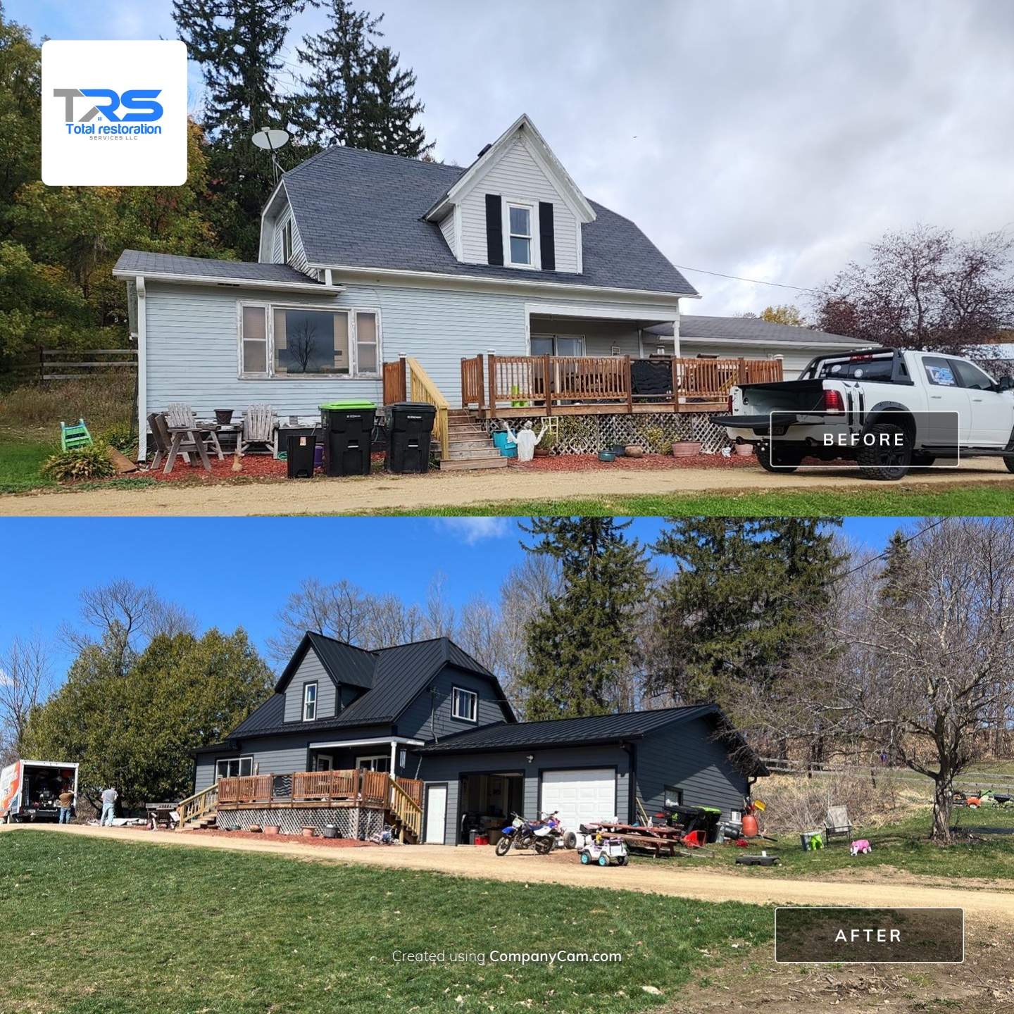  Stunning Home Exterior Makeover | Metal Roofing & LP Smart Siding by Total Restoration Services by LeFever Roofing LLC