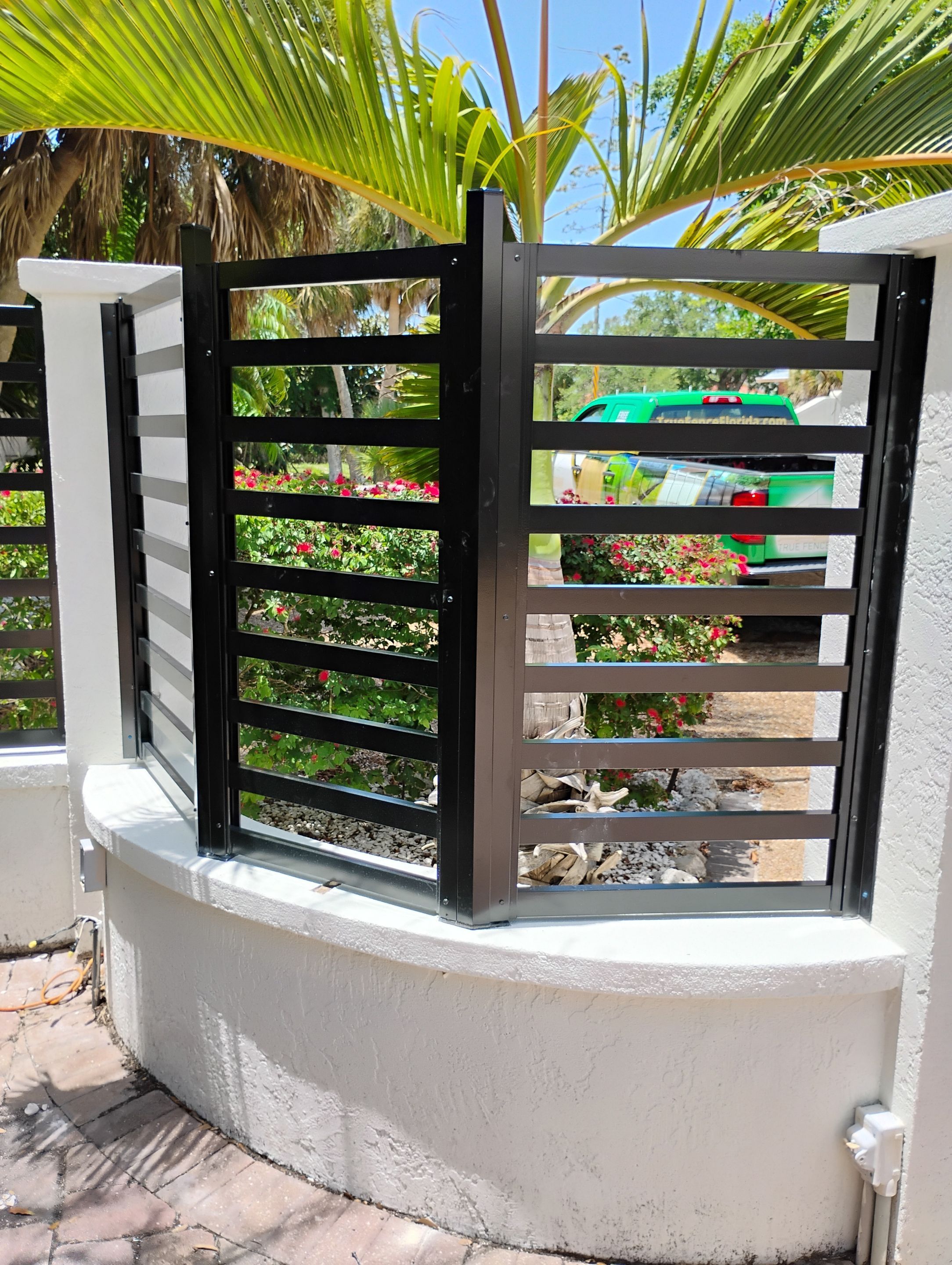 Custom Aluminum Horizontal Slat Fencing and Decorative Gates in Siesta Key by True Fence LLC