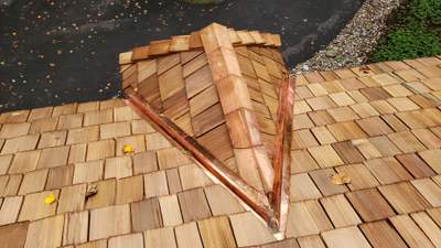 Residential Roofing Installation using Cedar Roof CertainTeed Landmark AR - Weathered Wood
