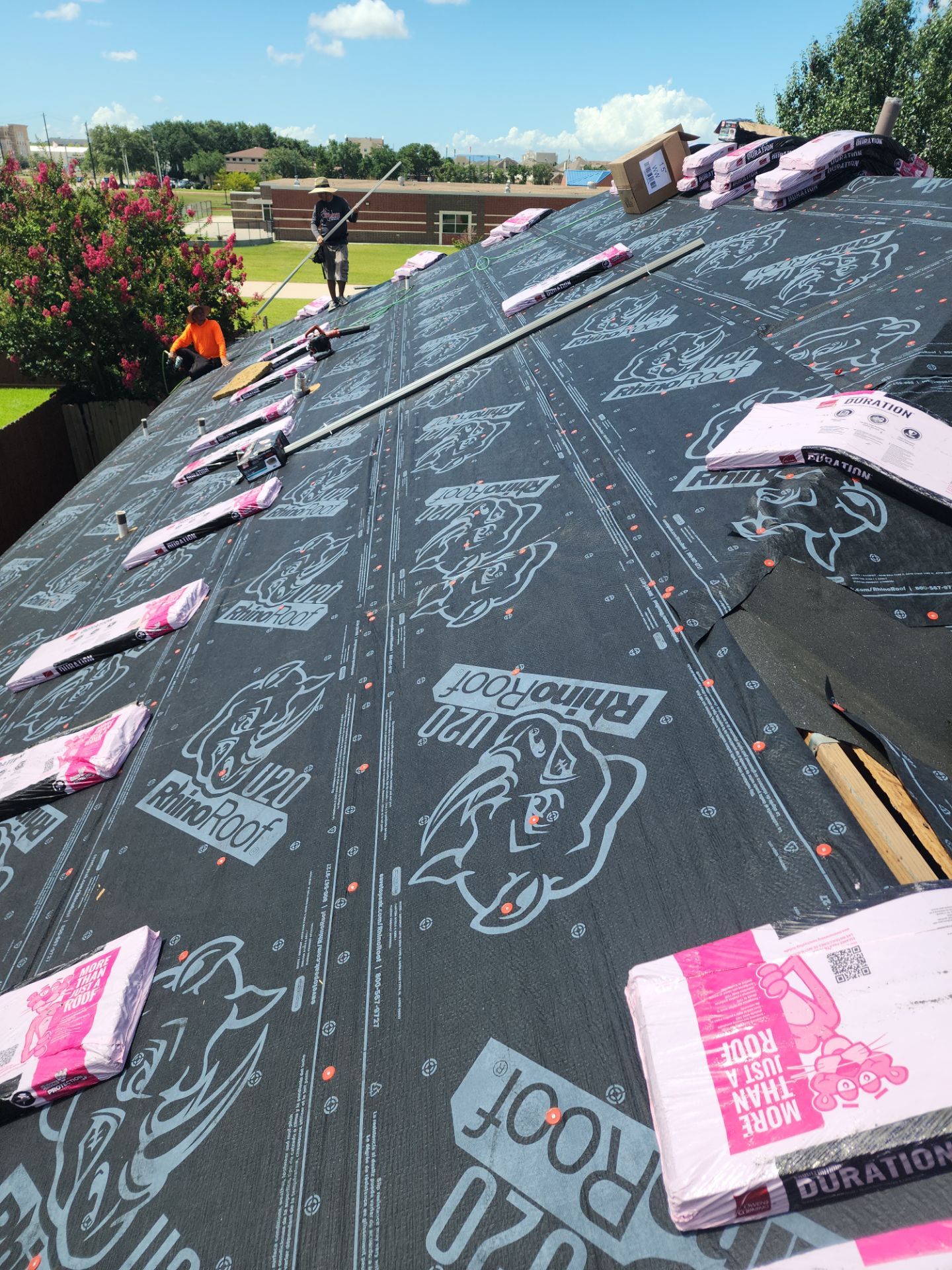 Residential Roof Installation using Owen's Corning Duration (Lifetime) Shingles by Roof Repair Company