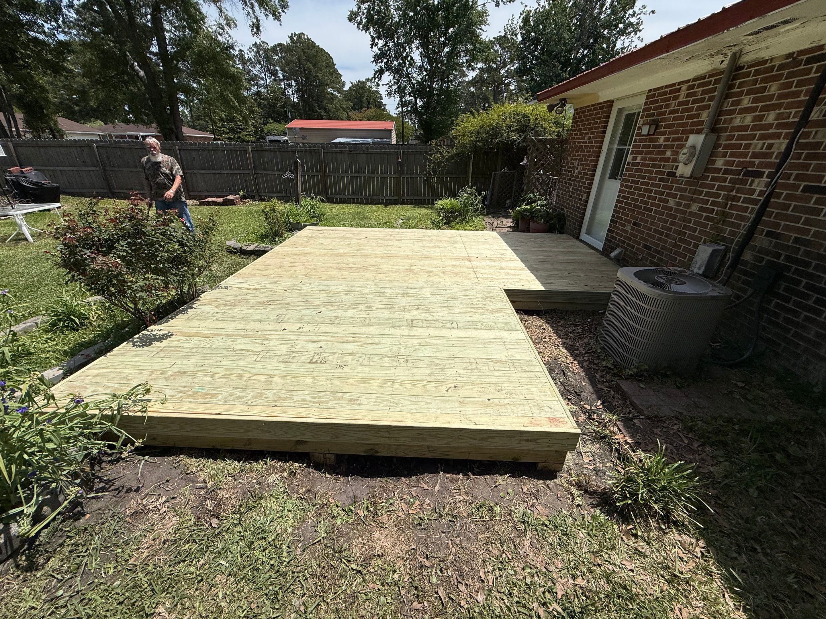 Custom Pressure-Treated Wood Deck Installation in New Bern by The Remodeling Company
