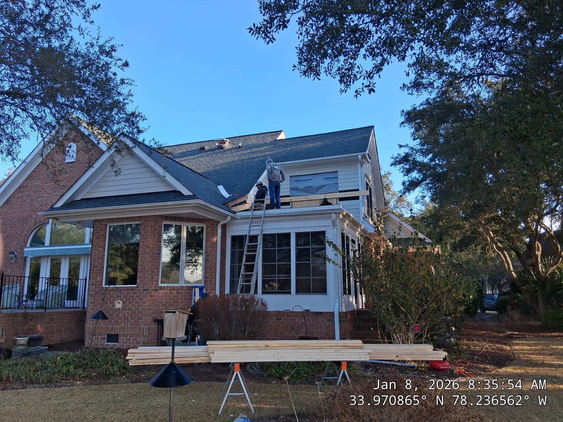 Deck Removal and Roof Addition in Winding River Plantation Bolivia NC by RGR Construction and Roofing, LLC