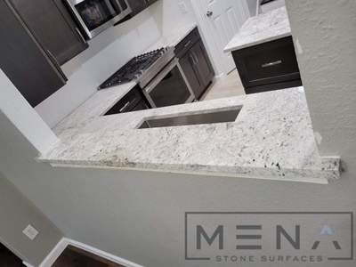 Kitchen countertops using Salinas White Granite