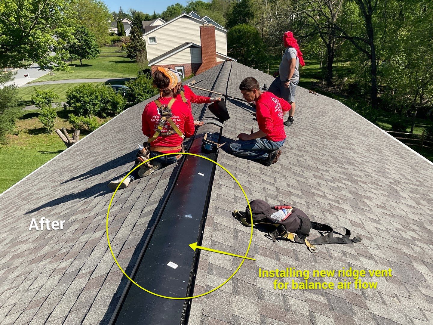 Residential Roofing Installation using Landmark Shingles Color Weatherwood by Alpha Design Services