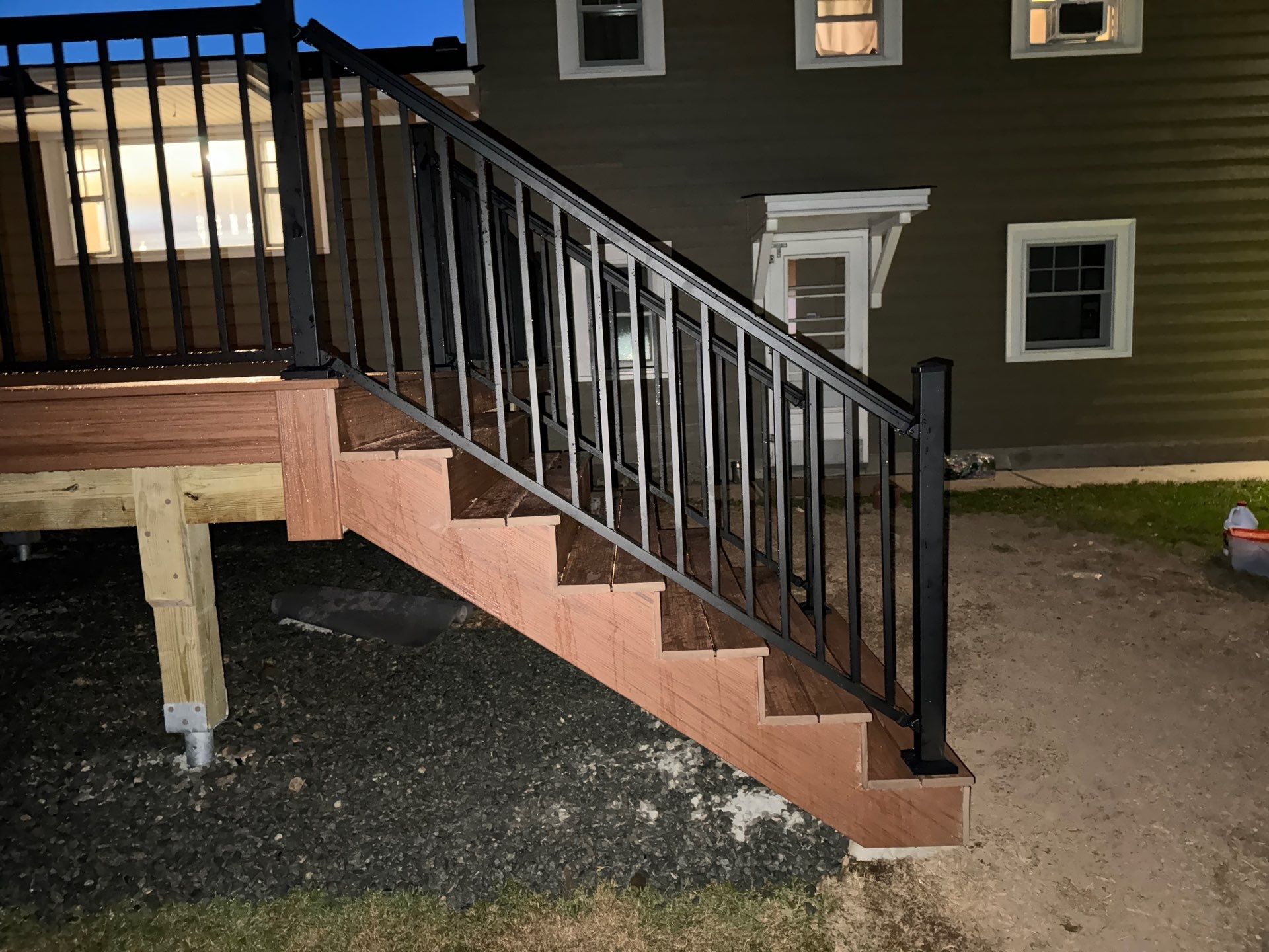 New Deck using Trex Tiki Torch  by deck guardian