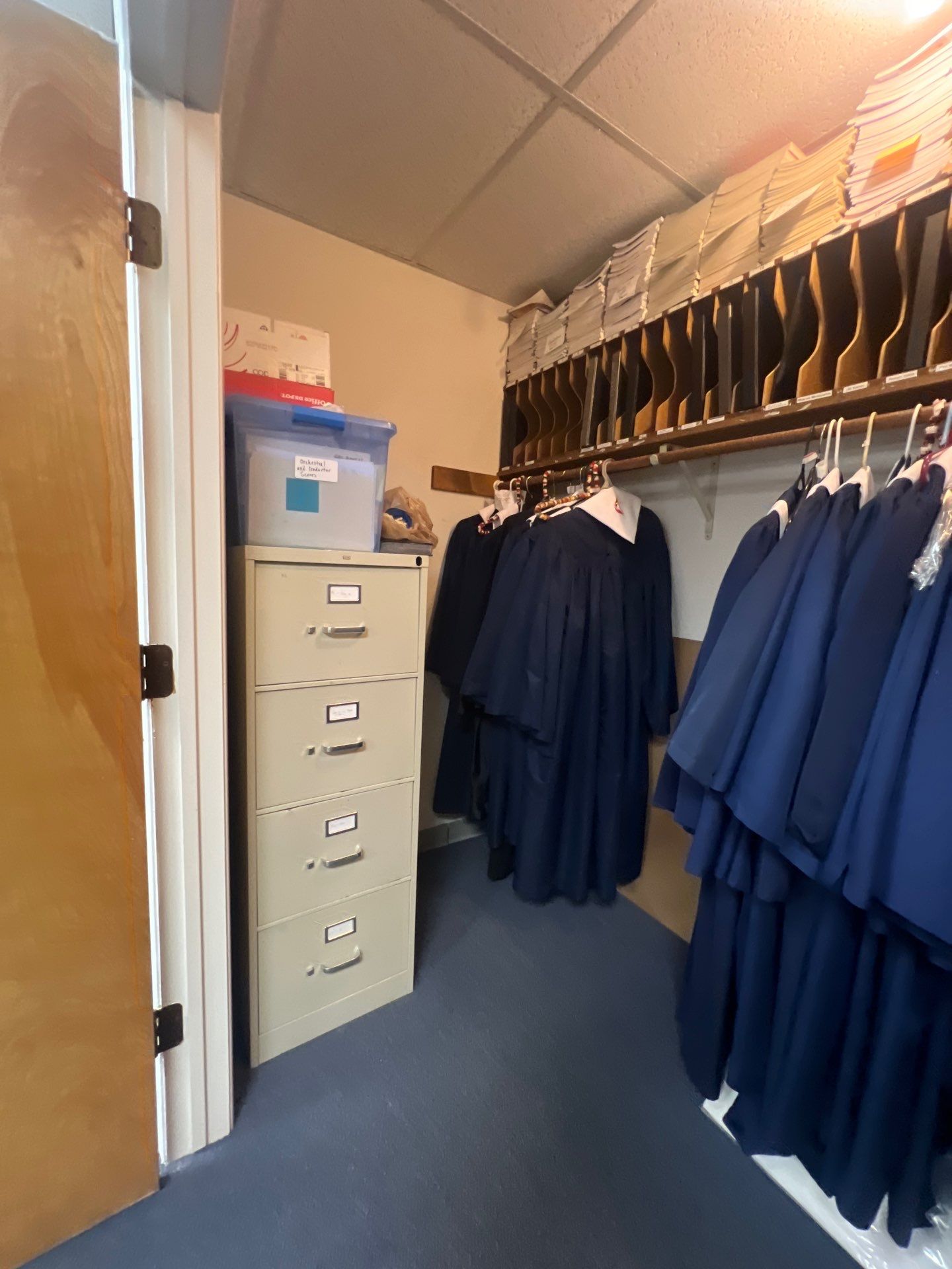 Choir Room, Choir Director's Office & Closet at Trinity Church, Denton, TX by Simmons Floors