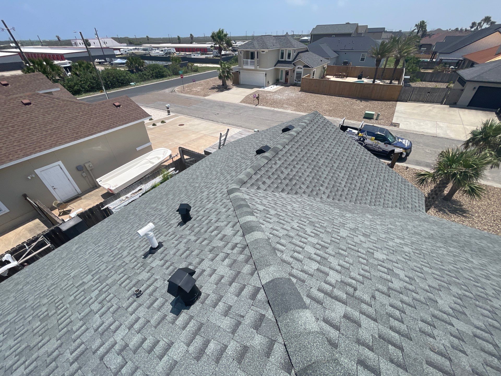 Residential Roofing Installation using GAF HDZ Slate by Lighthouse Roofing